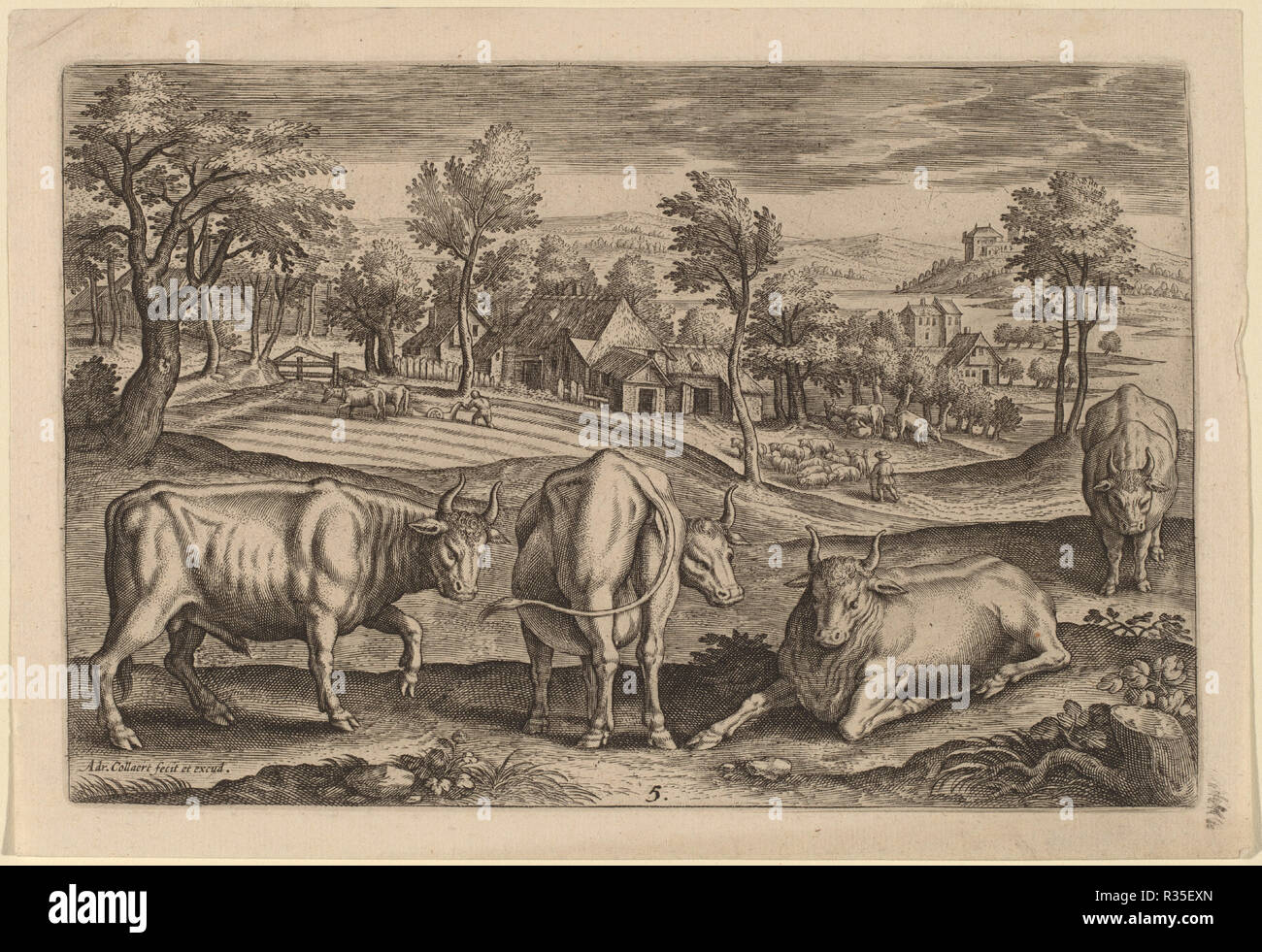 Animalium Quadrupedum. Medium: incisione. Museo: National Gallery of Art di Washington DC. Autore: Adriaen Collaert. Foto Stock