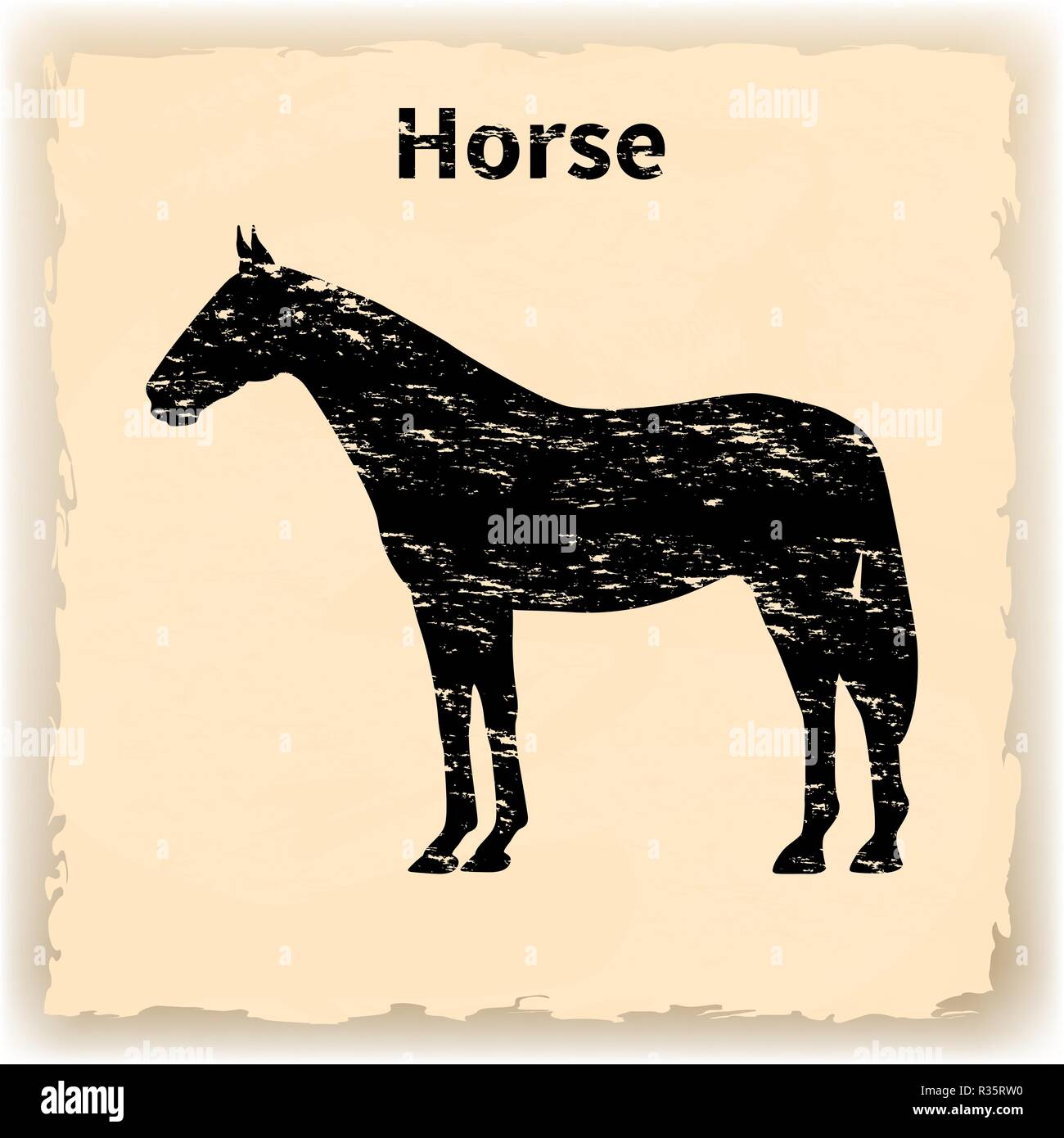 Illustrazione vettoriale di una silhouette di un cavallo Illustrazione Vettoriale