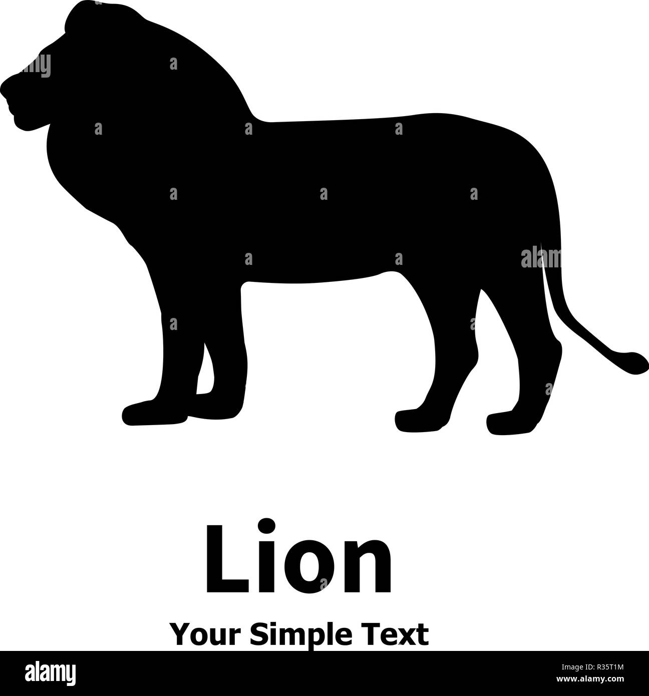 Illustrazione Vettoriale di isolato silhouette di Lion Illustrazione Vettoriale