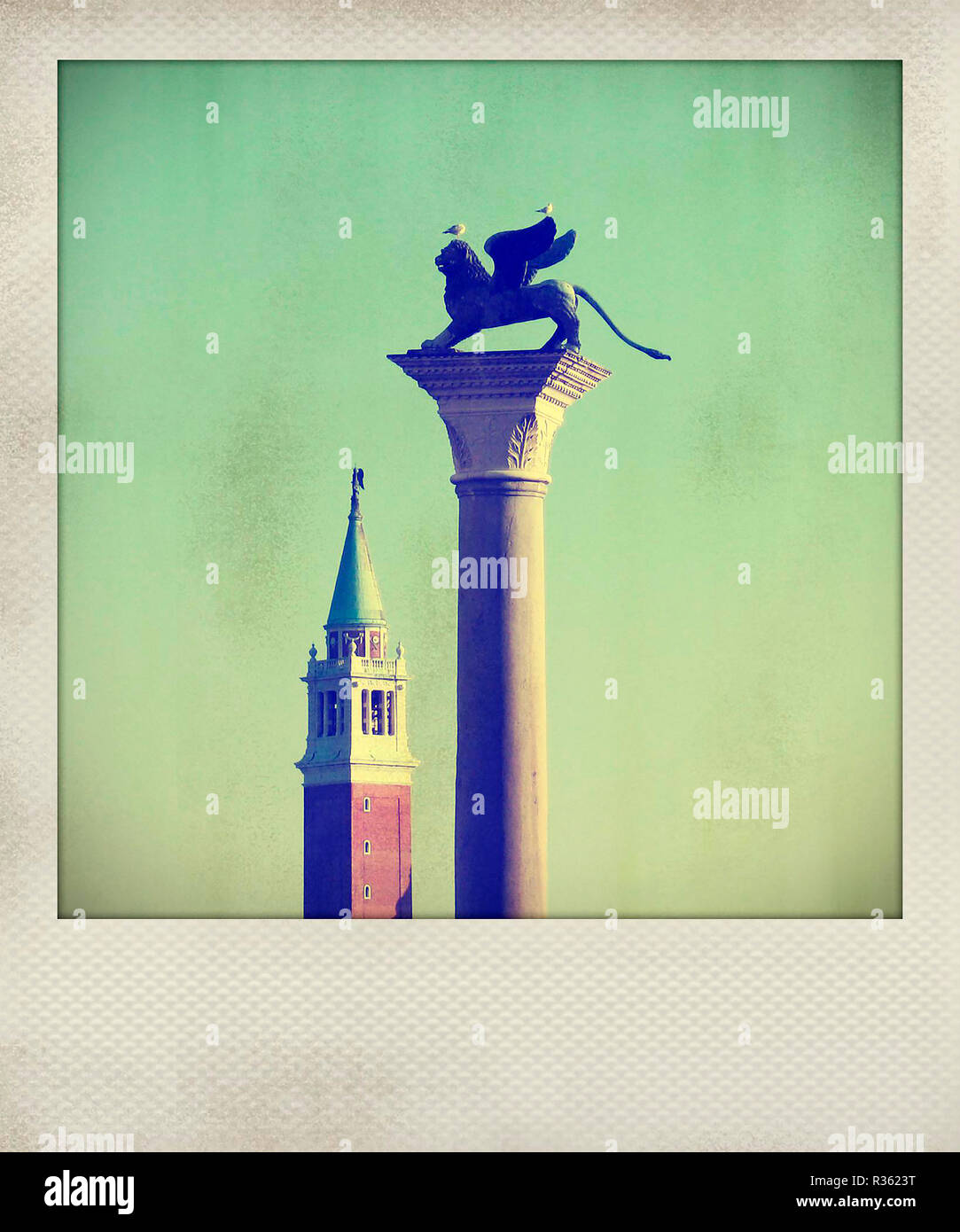 Leone di Venezia in Piazza San Marco, Venezia, Italia Foto Stock