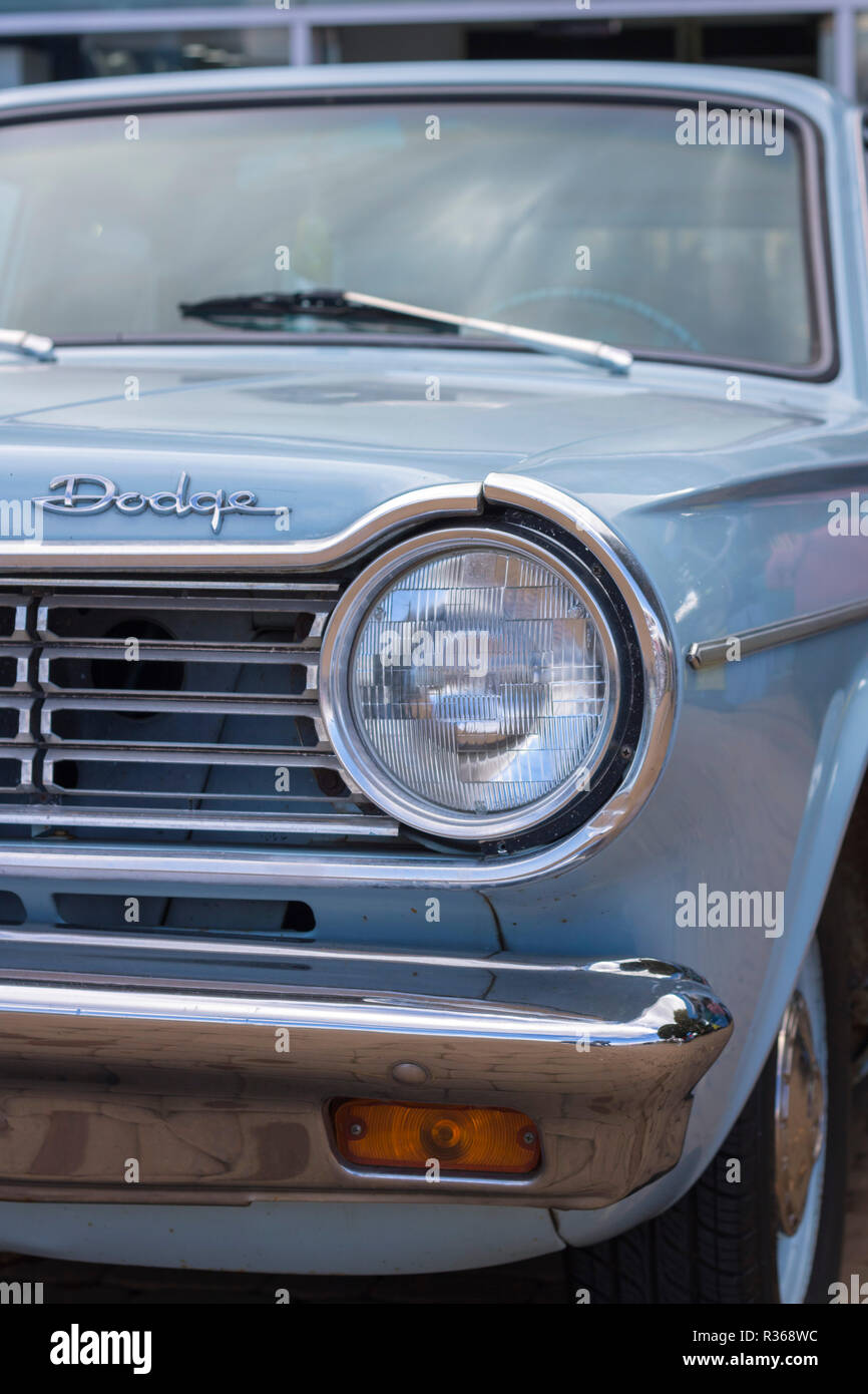 Blu polvere 1965 Dodge Dart, rock star Kurt Cobain dell'auto, concetto di celebrità, oldtimer concetto, sessanta memorabilia, persone famose, saloon, Nirvana Foto Stock