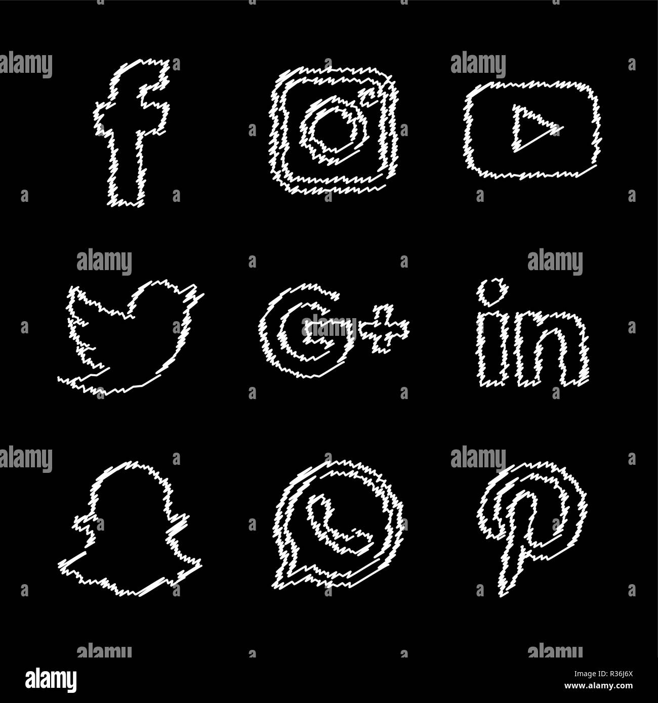 Social media set di icone vettore Logo Illustrator sociali, media, icona, snapchat, facebook instagram, twitter whatsapp, impostare, rete, popolare, comm, TEC Illustrazione Vettoriale