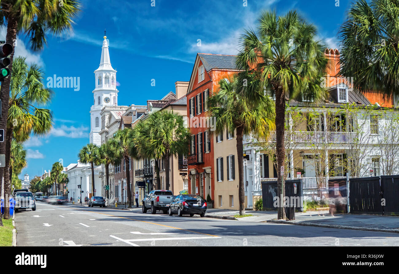 St Michaels Chiesa e ampia San a Charleston, Sc Foto Stock