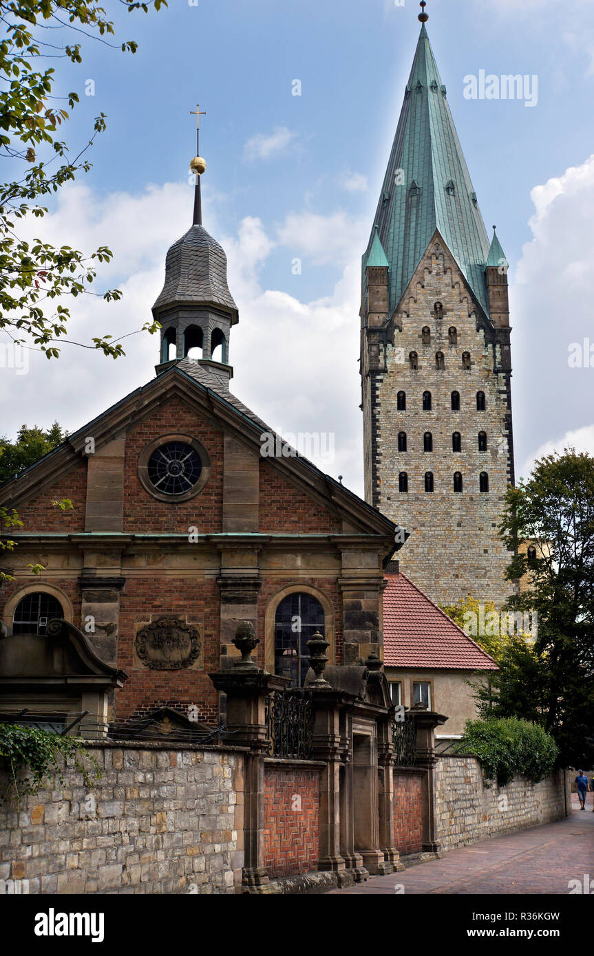 Alexiuskapelle e cattedrale di Paderborn Foto Stock
