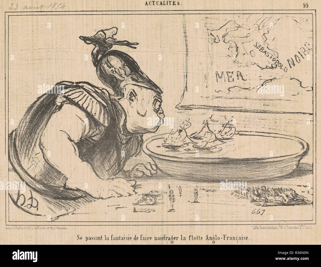 Se passant la fantaisie de faire naufrager ... Datazione: XIX secolo. Medium: litografia. Museo: National Gallery of Art di Washington DC. Autore: Honoré Daumier. Foto Stock