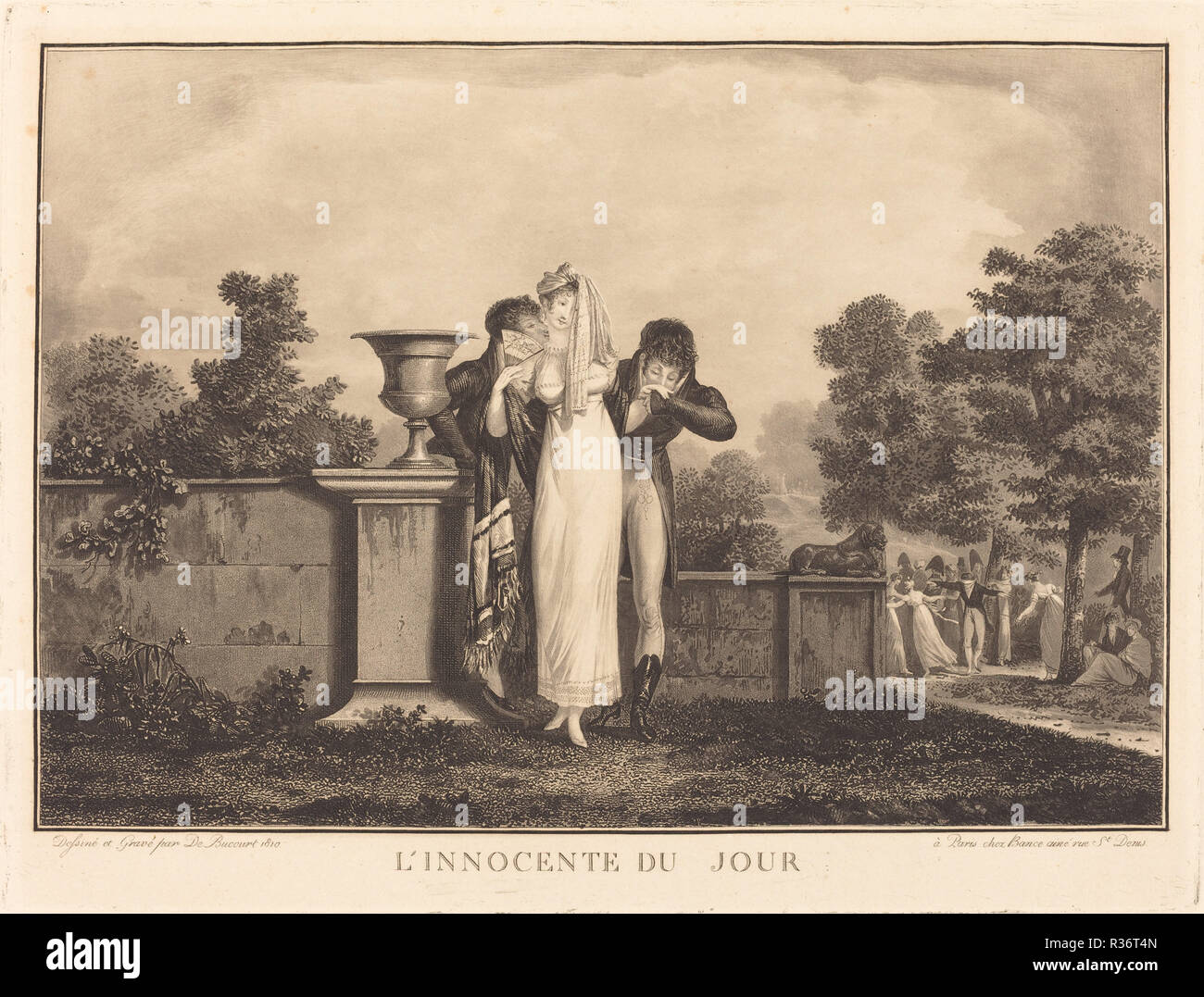 L'Innocente du Jour. Data: 1810. Medium: la puntasecca e l'attacco. Museo: National Gallery of Art di Washington DC. Autore: Philibert-Louis Debucourt. Foto Stock