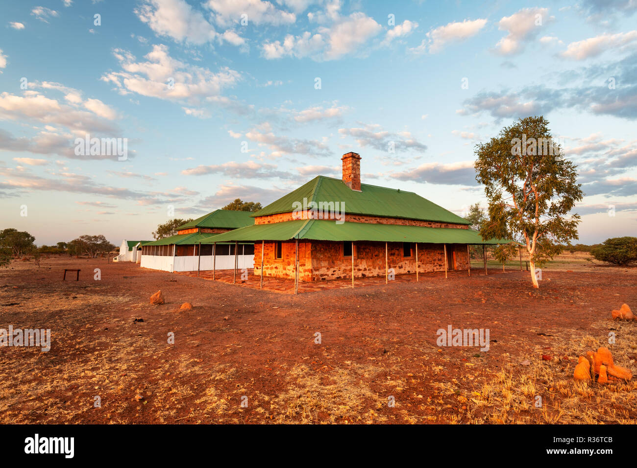 Storica stazione del telegrafo in Tennant Creek. Foto Stock
