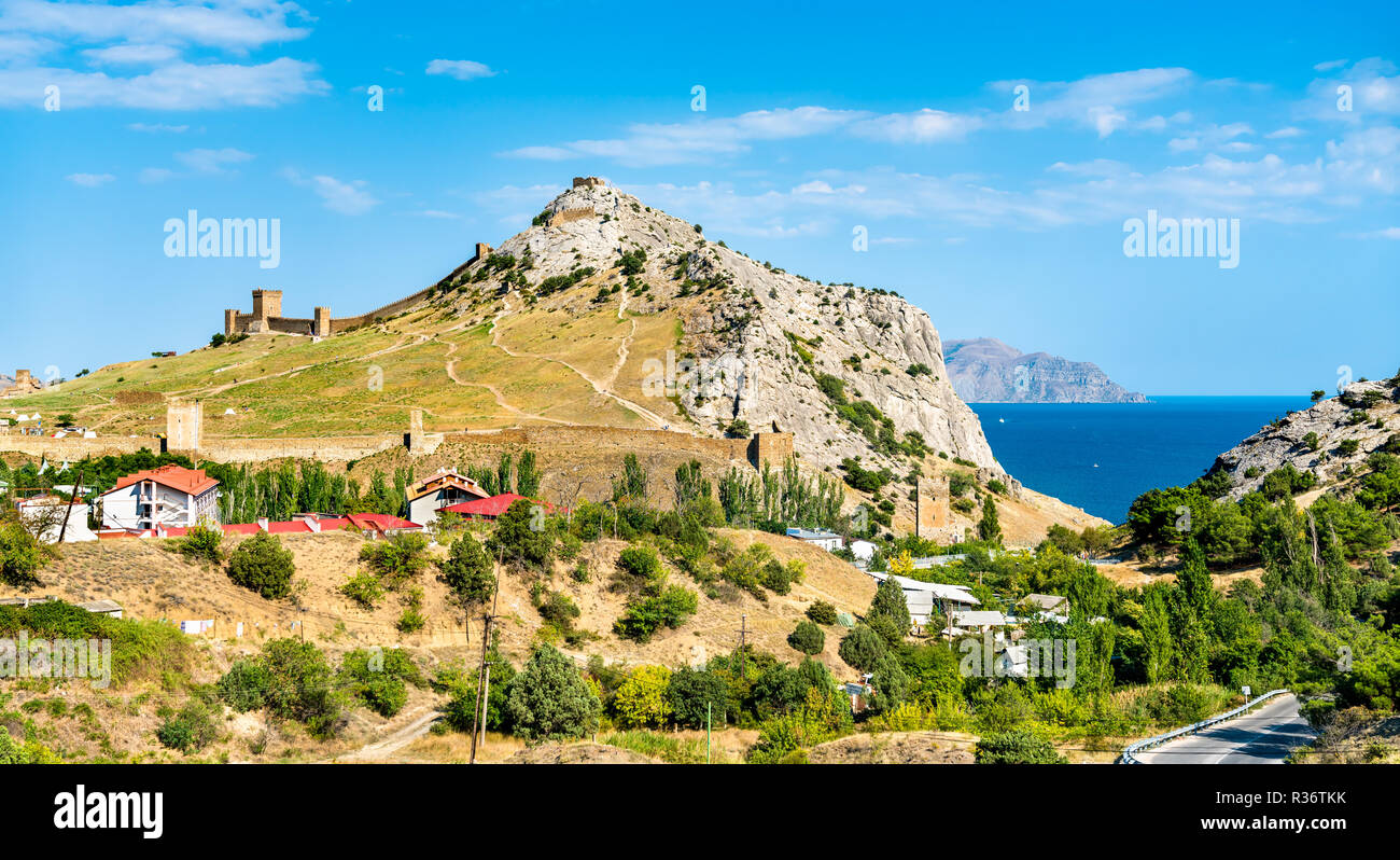 Fortezza genovese in Sudak, Crimea Foto Stock