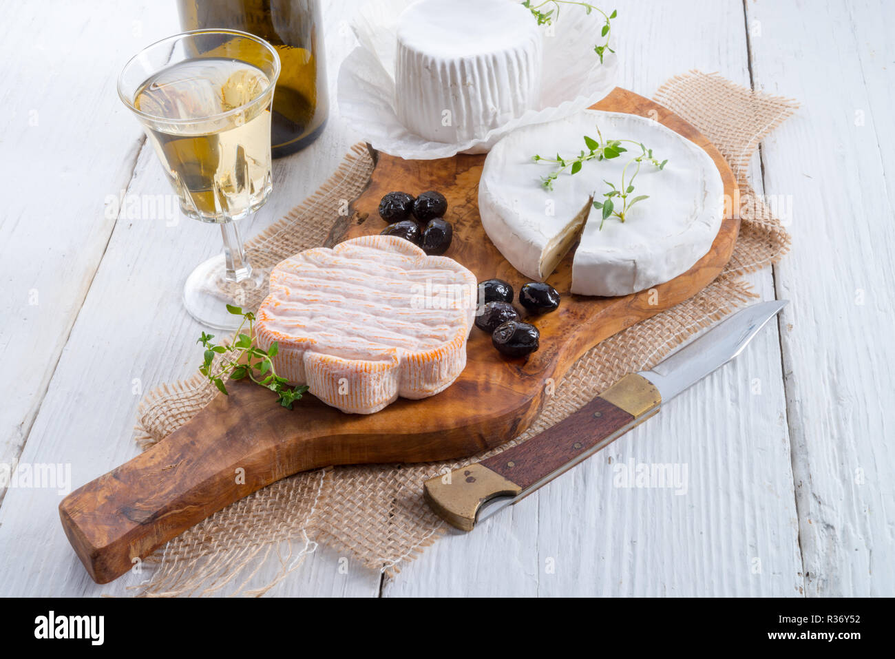 piatto di formaggi Foto Stock