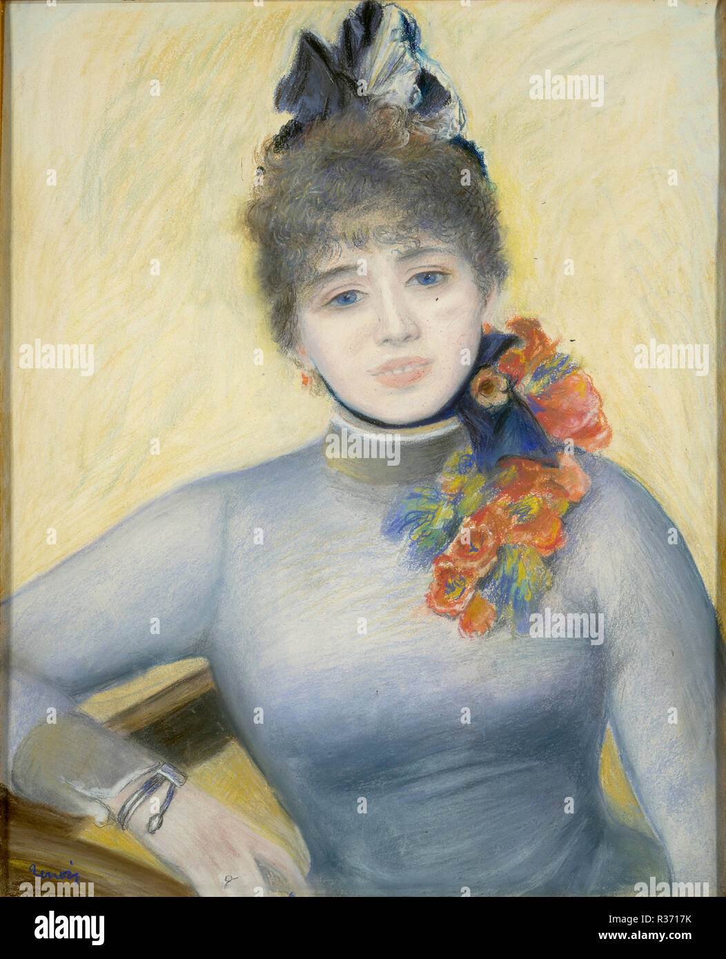 Caroline Rémy ('Séverine'). Data: c. 1885. Dimensioni: complessivo: 62,3 x 50,8 cm (24 1/2 x 20 in.) incorniciato: 86,3 x 76,2 cm (34 x 30 in.). Medium: pastello su carta. Museo: National Gallery of Art di Washington DC. Autore: Auguste Renoir. Foto Stock