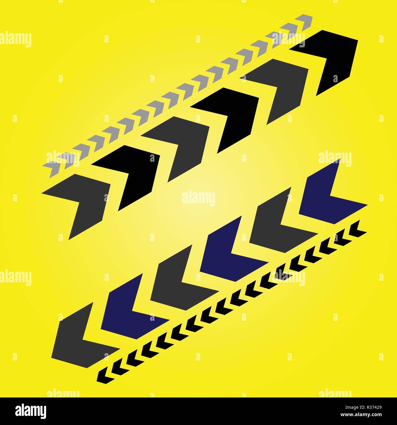 Illustrazione Vettoriale di frecce su sfondo giallo Illustrazione Vettoriale
