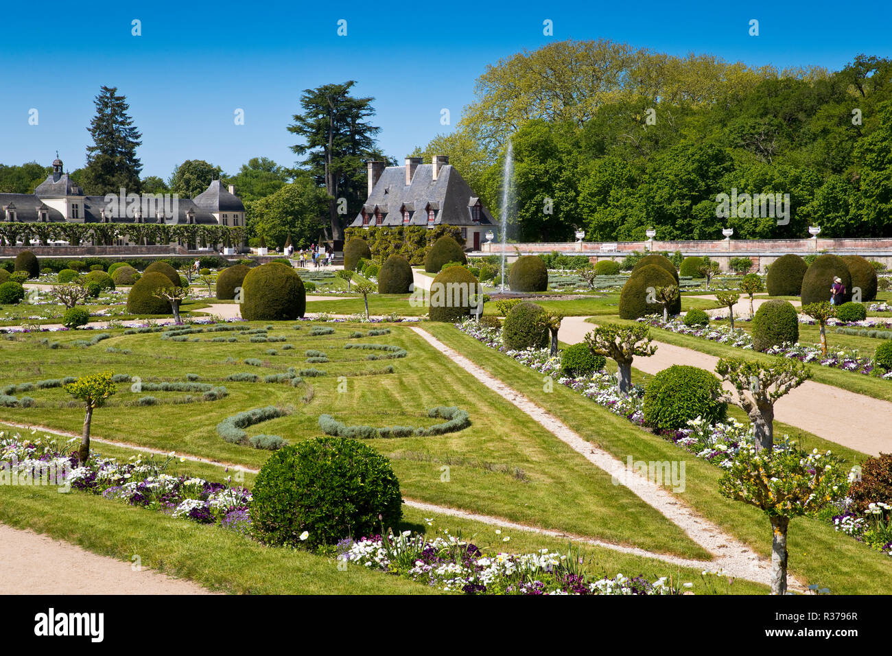 Giardino di Catherine de Médicis, Château de Chenonceau, Valle della Loira, Francia Foto Stock