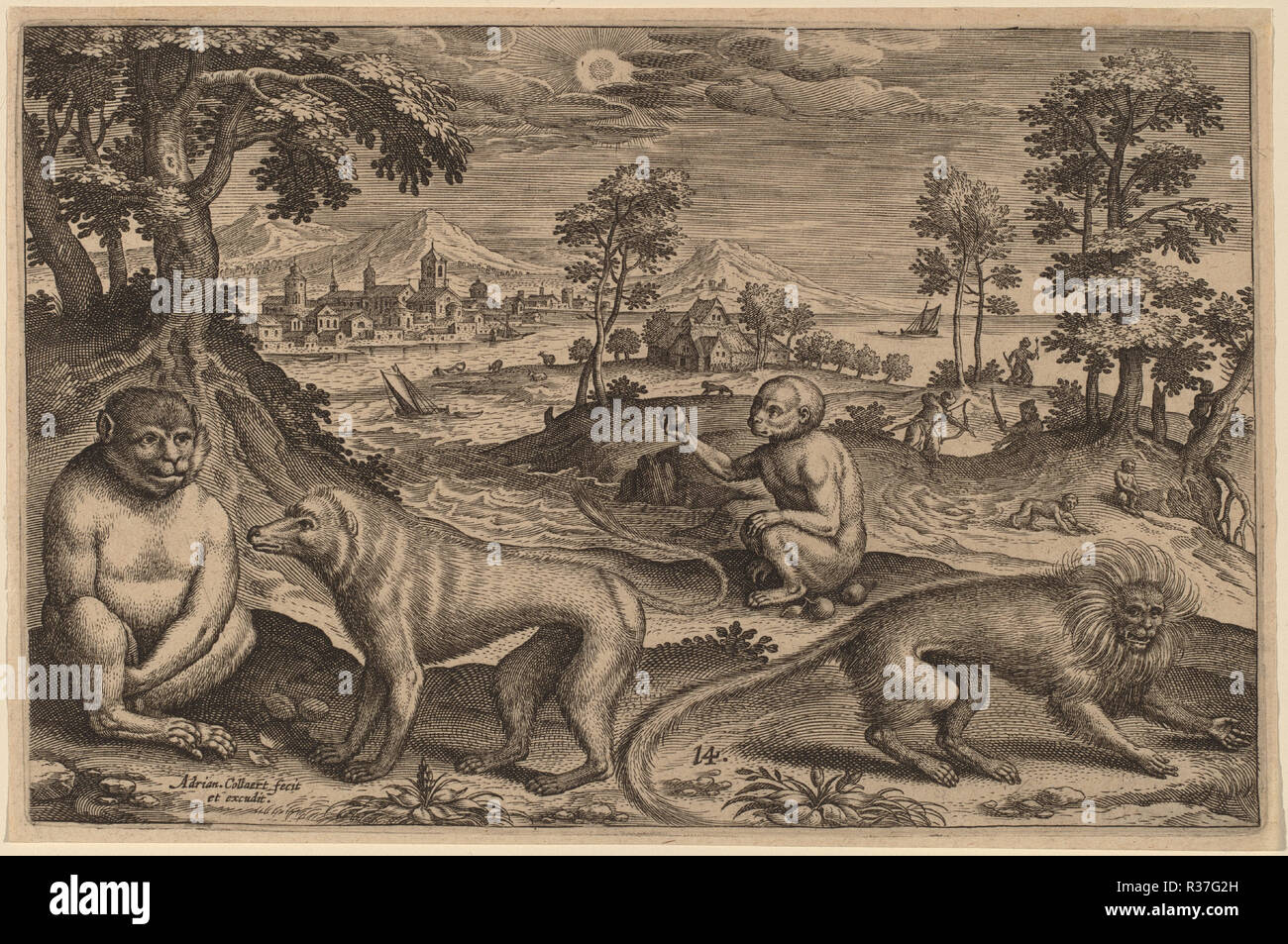 Animalium Quadrupedum. Medium: incisione. Museo: National Gallery of Art di Washington DC. Autore: Adriaen Collaert. Foto Stock