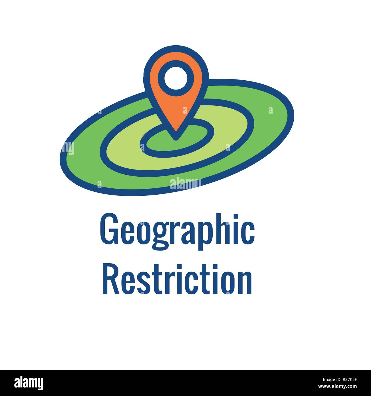 Posizione geo targeting con il posizionamento GPS e icona di geolocation Illustrazione Vettoriale