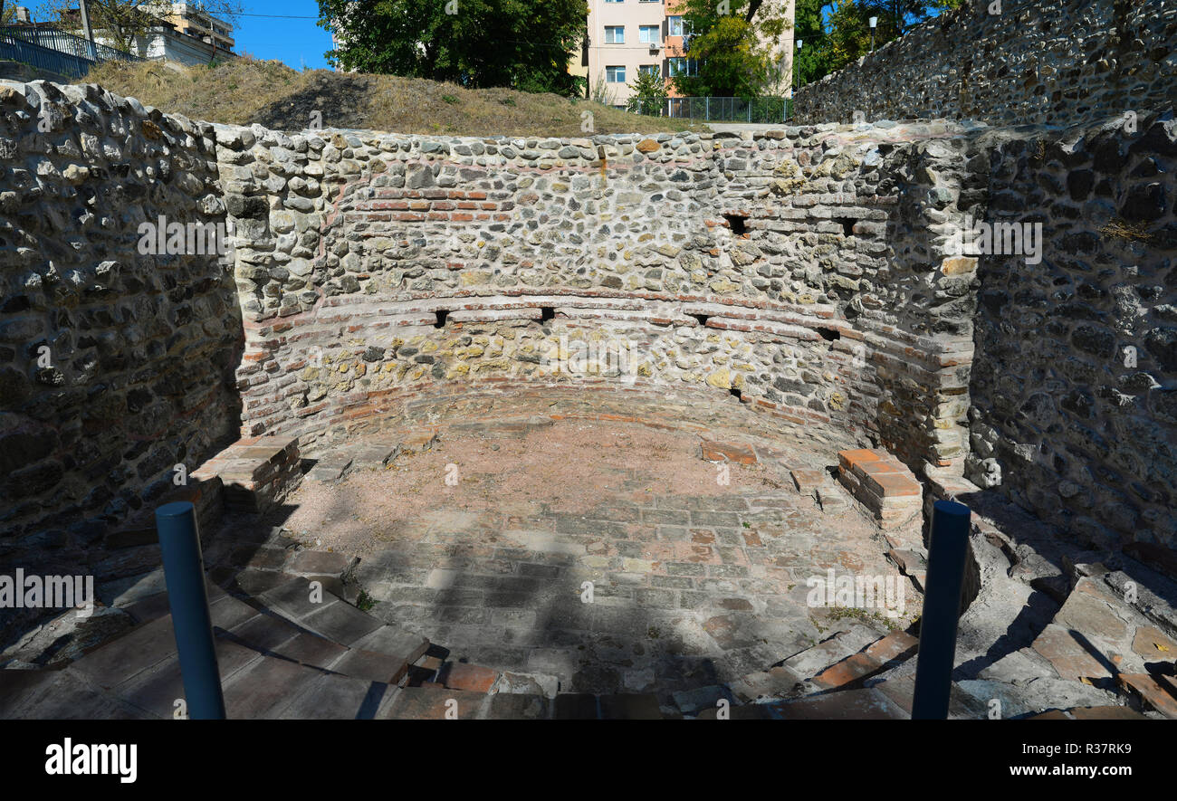 Drobeta Turnu Severin city Roman Fort rovine architettura dettaglio Foto Stock