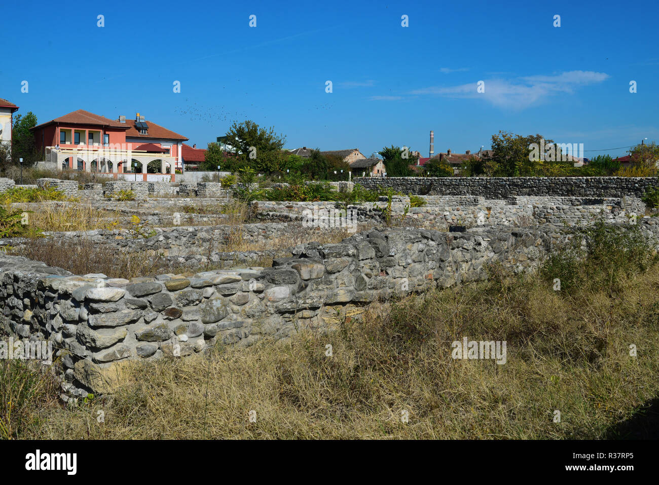 Drobeta Turnu Severin city Roman Fort rovine architettura dettaglio Foto Stock