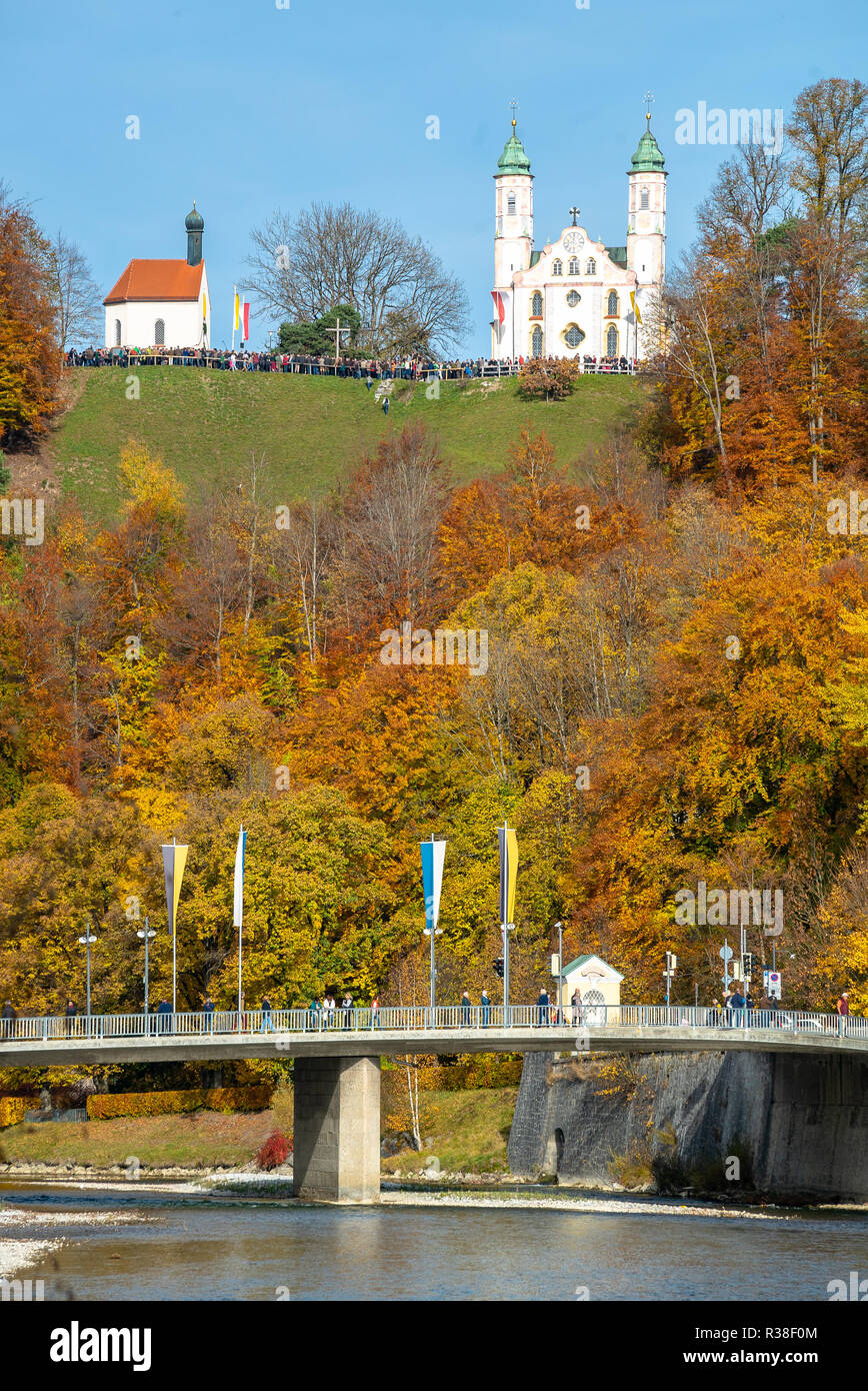 Famosa chiesa kalvarienberg a Bad Toelz in Germania Foto Stock