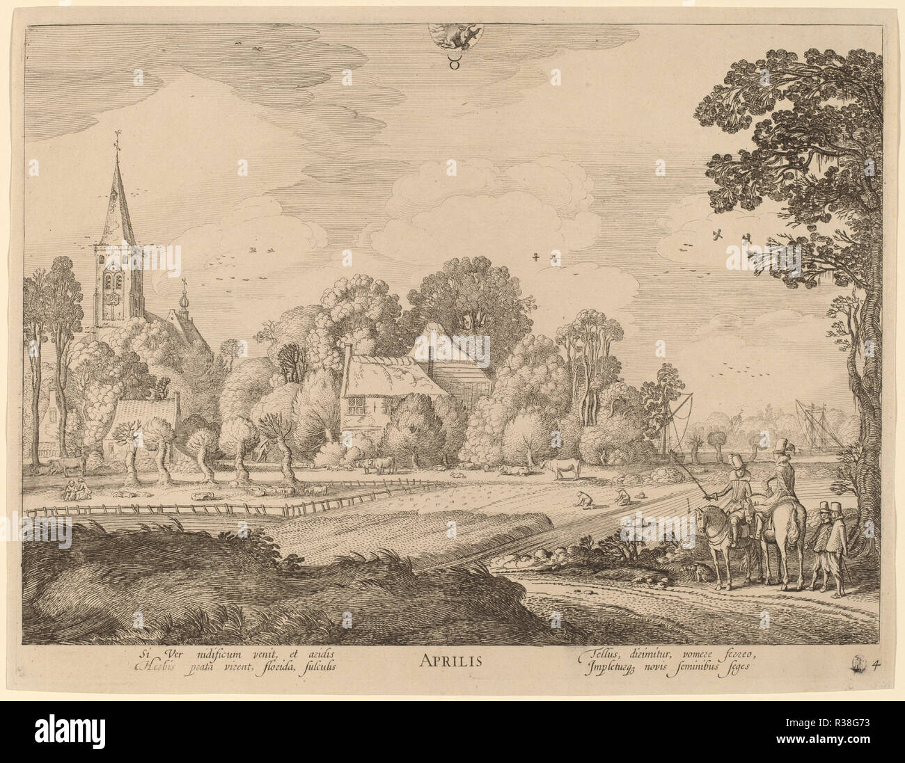 Aprile. Medio: l'attacco. Museo: National Gallery of Art di Washington DC. Autore: Jan van de Velde II. Foto Stock