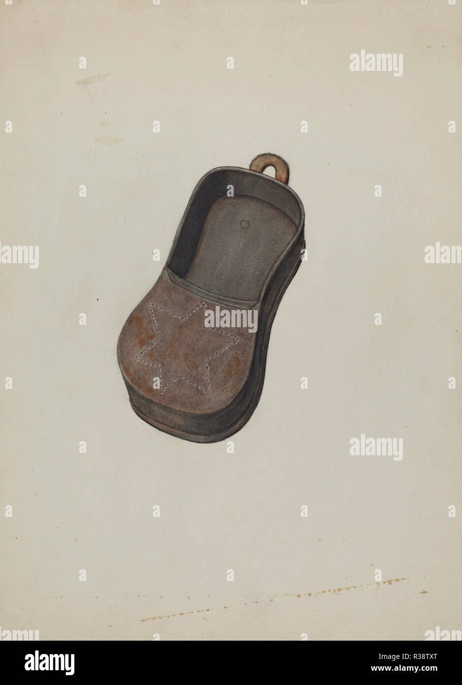 Pa. calzolaio tedesco della casella di PEG. Data: c. 1940. Dimensioni: complessivo: 31,9 x 23,6 cm (12 9/16 x 9 5/16 in.) originale IAD oggetto: 3' ampia; 5 1/2' alta; 1' di diametro. Medium: acquerello e grafite su carta. Museo: National Gallery of Art di Washington DC. Autore: Elmer R. Kottcamp. Foto Stock