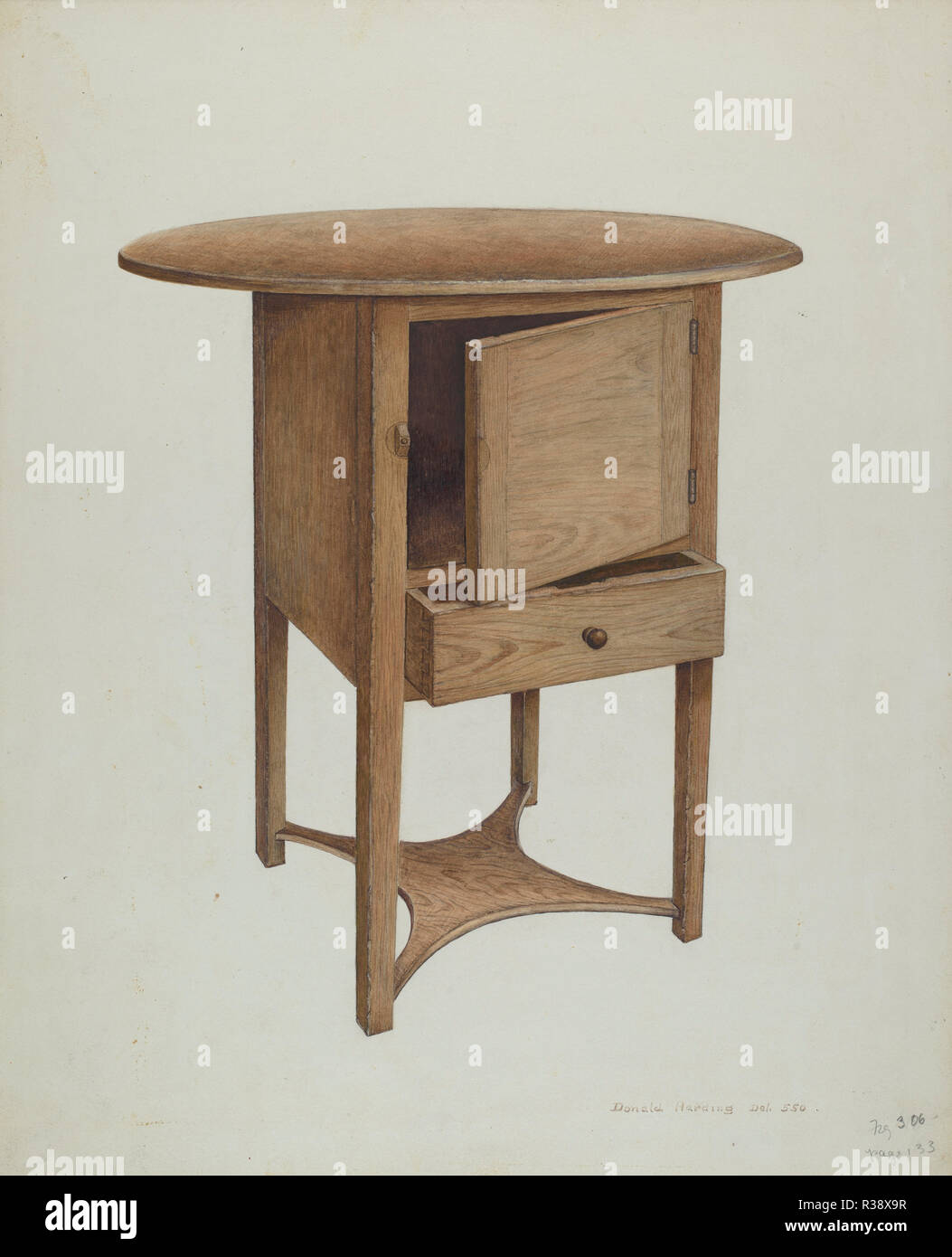 Cellaret. Data: c. 1942. Dimensioni: complessivo: 45,8 x 35,7 cm (18 1/16 x 14 1/16 in.) originale IAD Oggetto: 28 5/8"alta, 15'wide. Vedi scheda tecnica per maggiori dettagli.. Medium: acquarello, grafite, matita colorata e alcuni intensificando sul cartone. Museo: National Gallery of Art di Washington DC. Autore: Donald Harding. Foto Stock