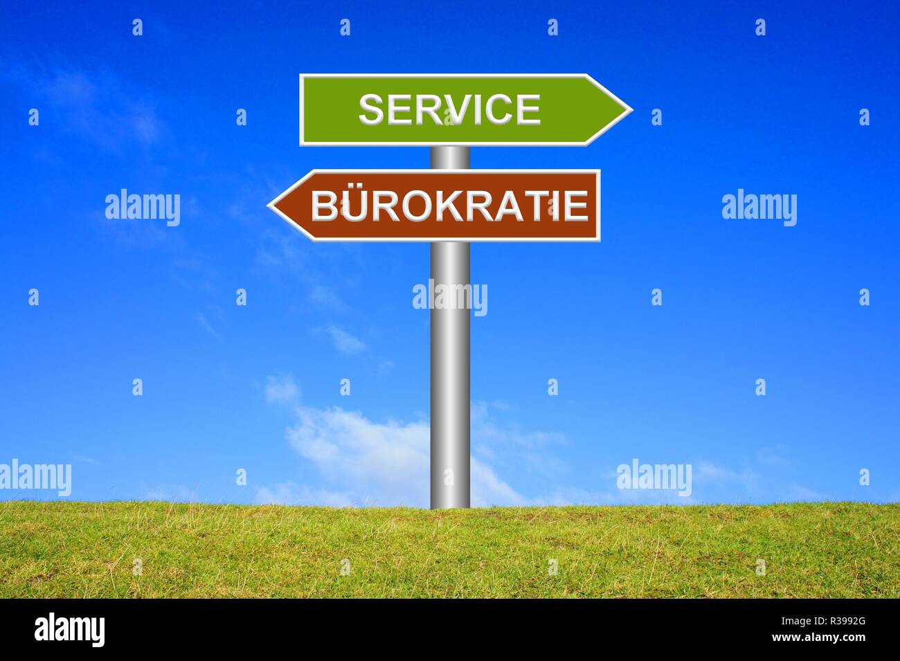Segno servizio Signpost burocrazia Foto Stock