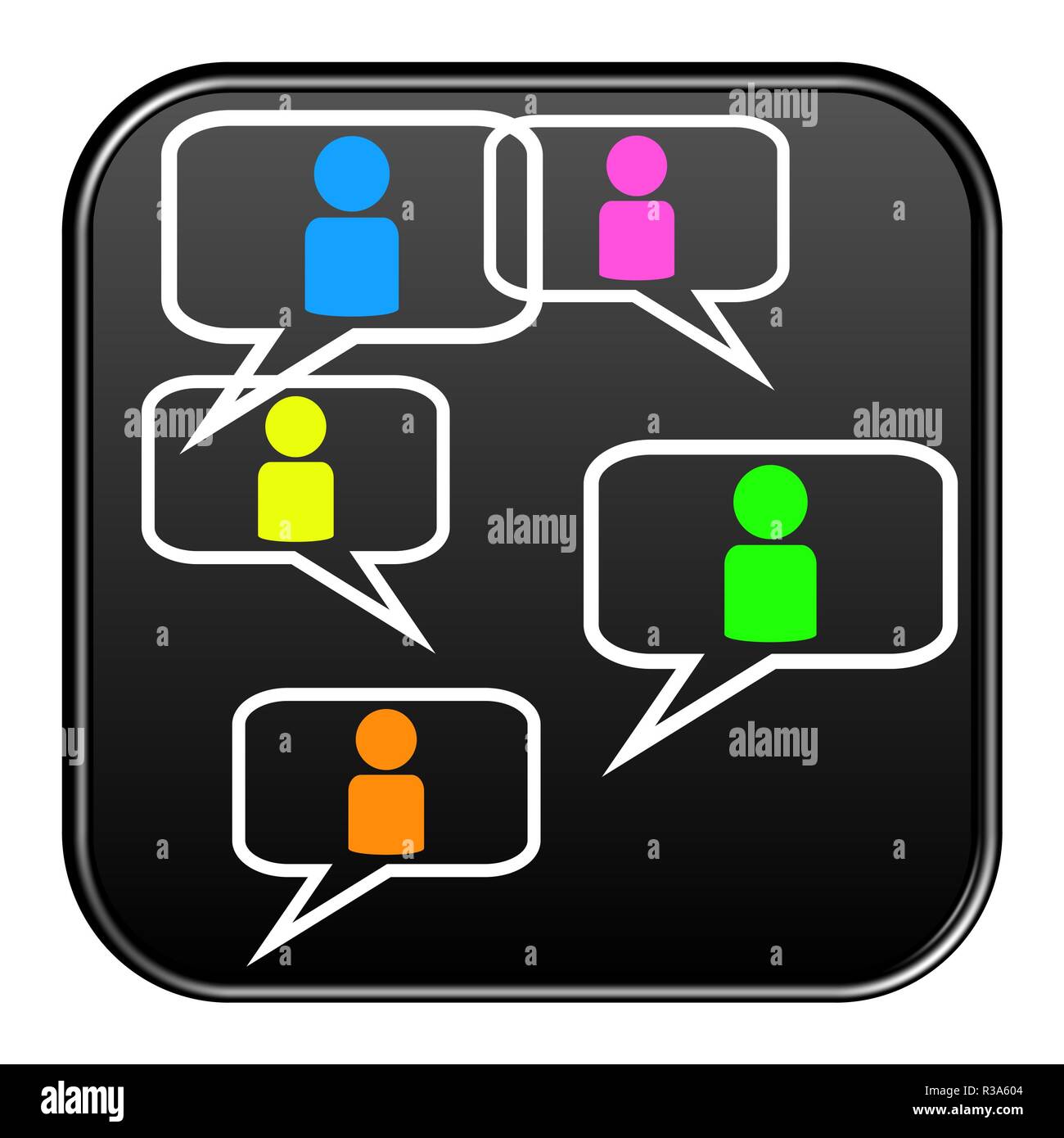 Pulsante nero: comunicazione Foto Stock