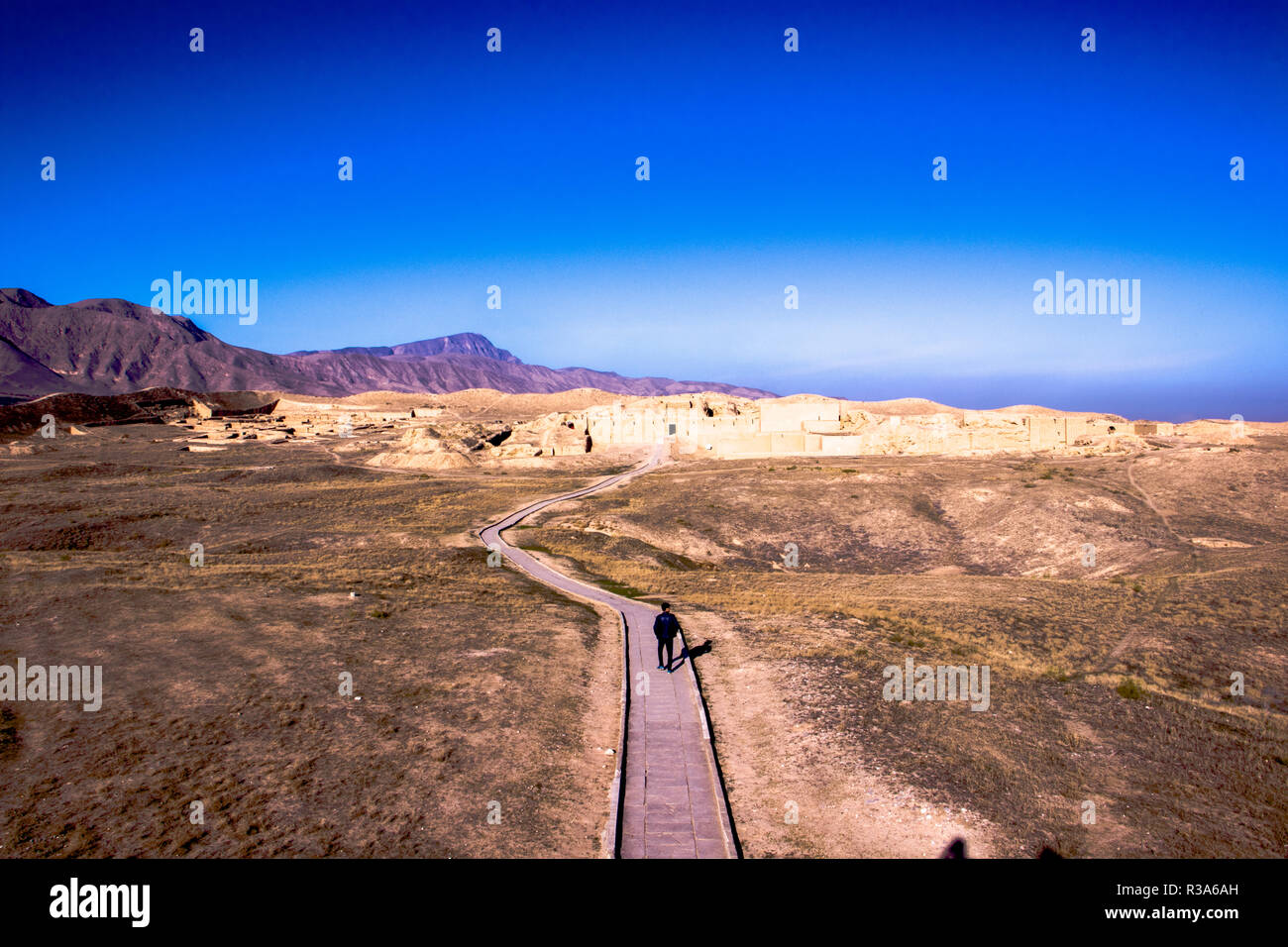 Rovine di antiche Parthian (Iran) capitale Nisa, villaggio Bagir, Turkmenistan Foto Stock