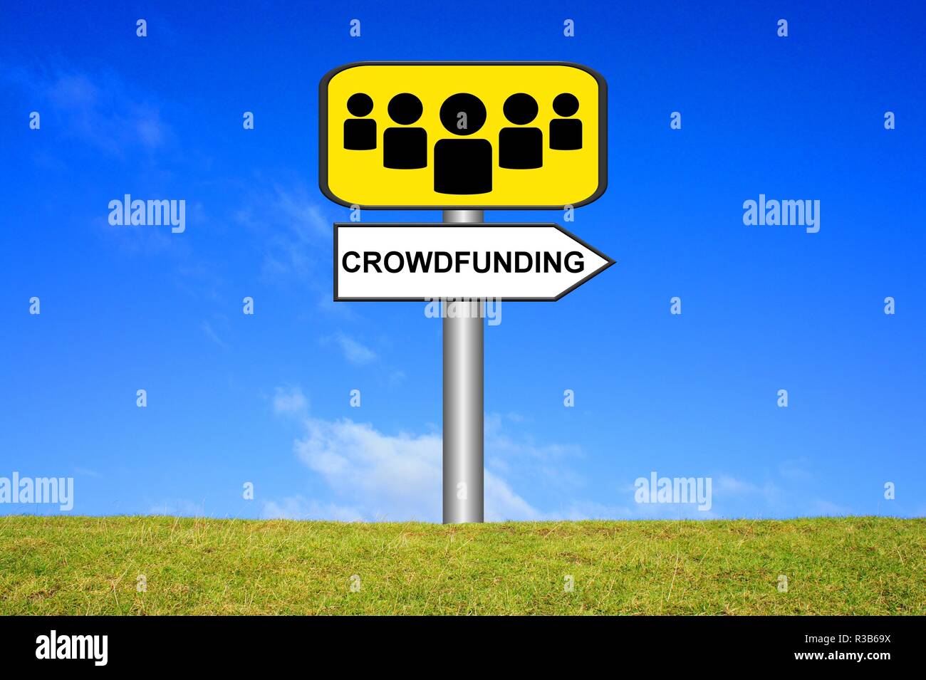 Segno segnaletica: crowdfunding Foto Stock