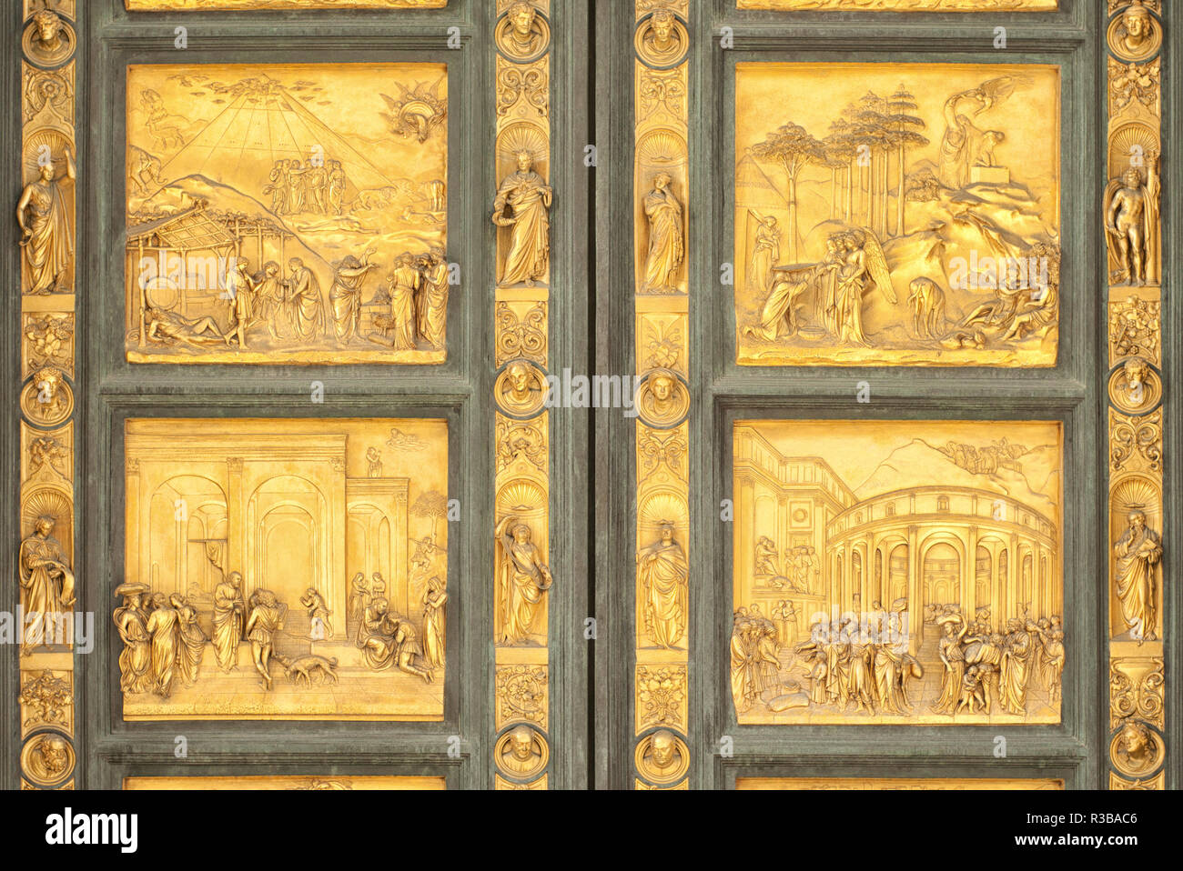 Porte del Paradiso scene bibliche dettaglio, Firenze Foto Stock