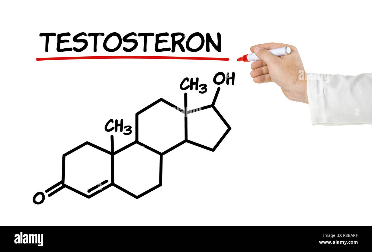 Struttura chimica di testosterone Foto Stock