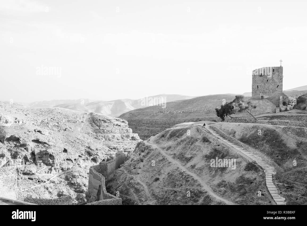 Mar saba monastry nel centro-est tra la giordania e. palestina Foto Stock