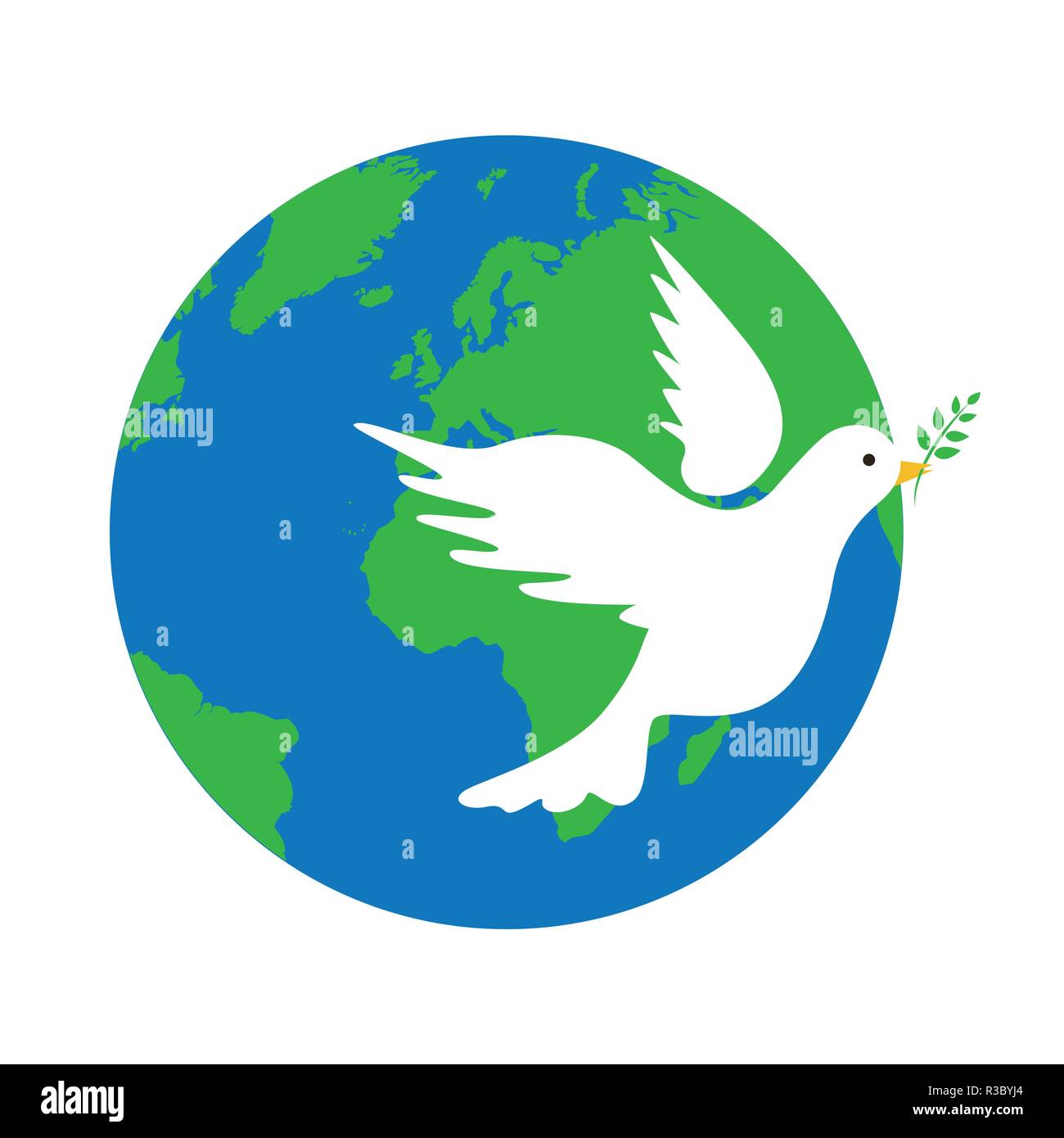 La massa e la colomba bianca simbolo di pace illustrazione vettoriale EPS10 Illustrazione Vettoriale