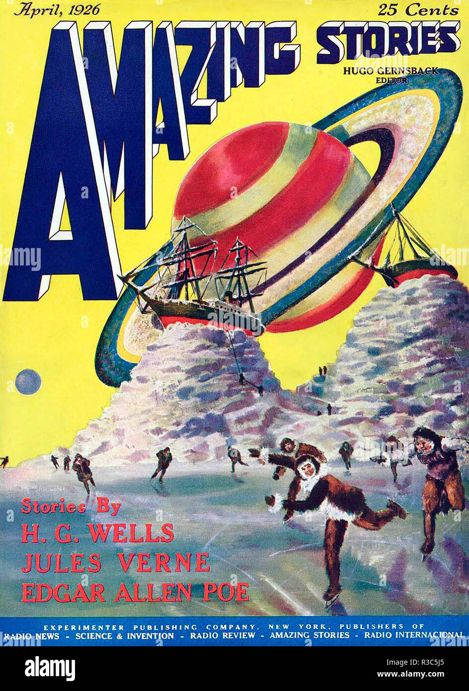 Storie sorprendenti americano della fantascienza coperchio magazine Aprile 1926 Foto Stock