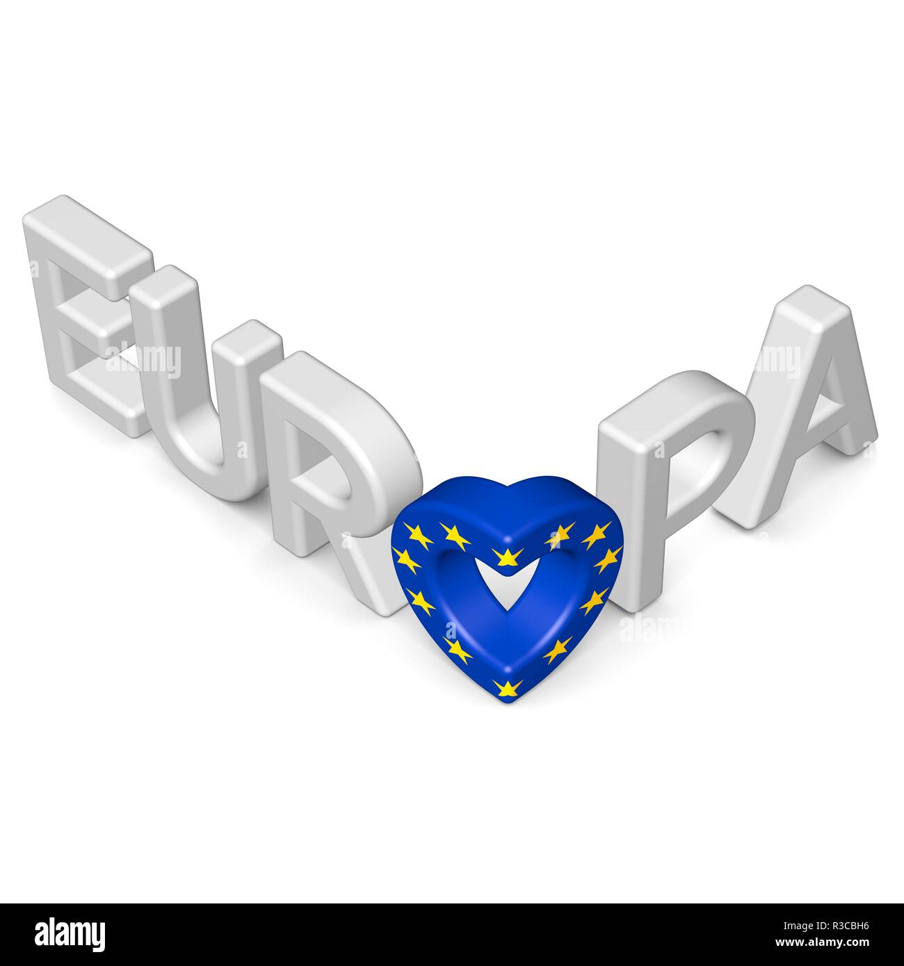 Lettering Europa costituisce il cuore 2 Foto Stock