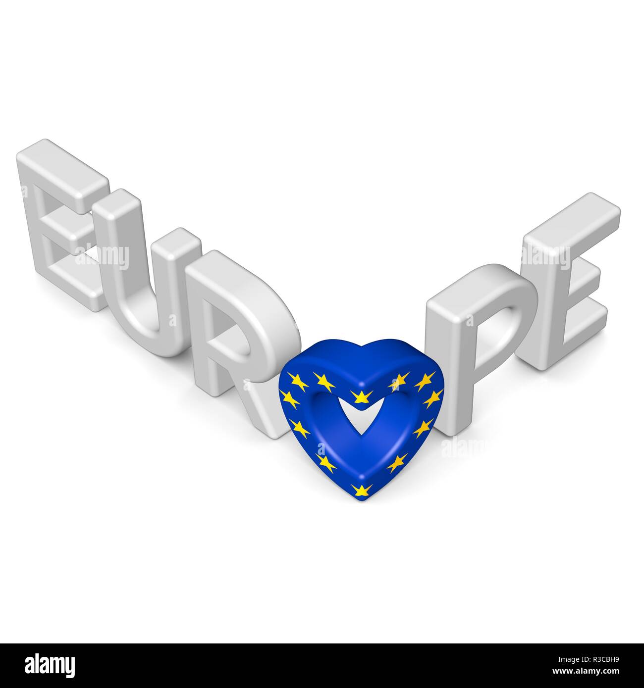 Lettering Europa forme cuore 2 Foto Stock
