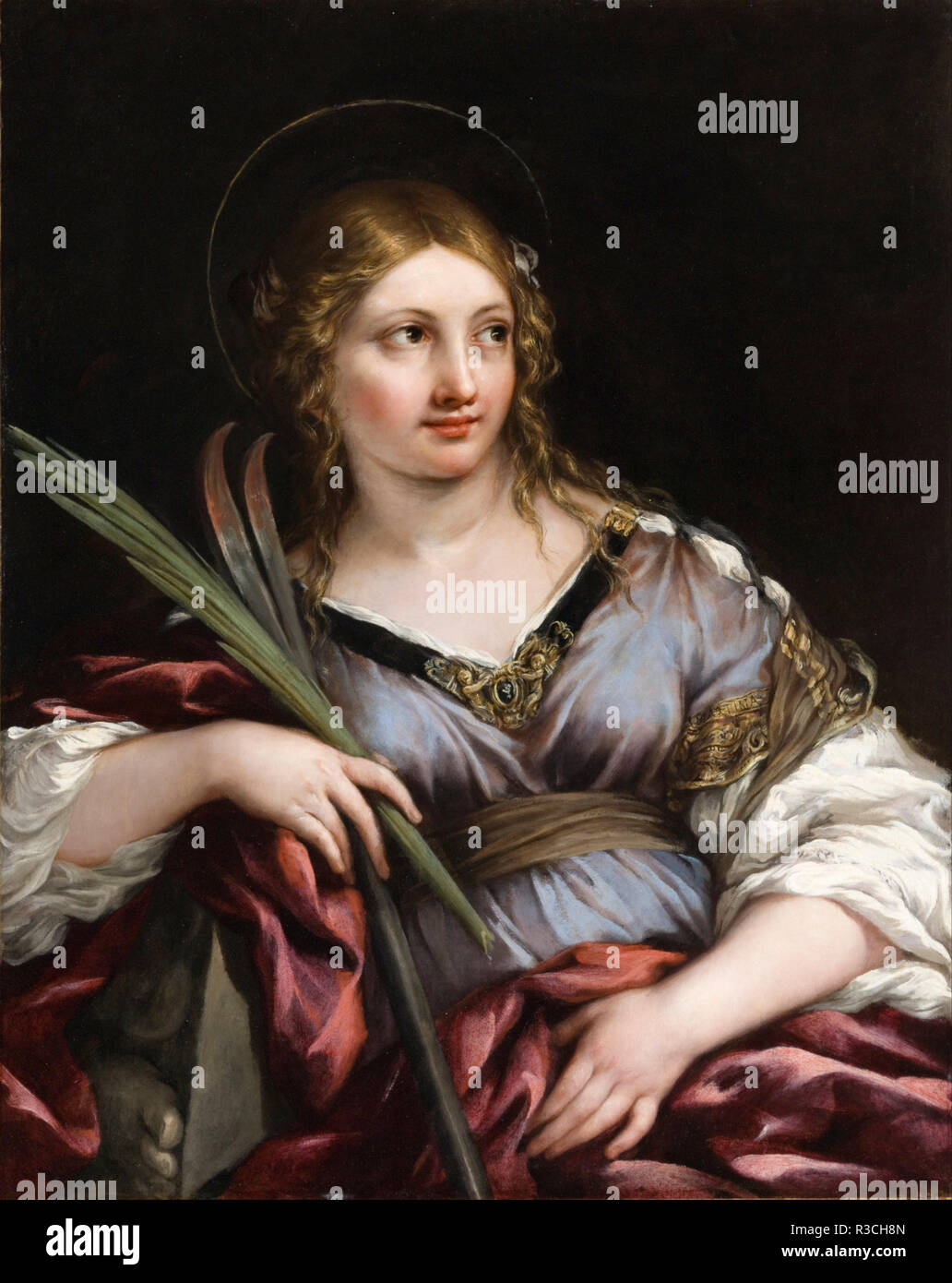 San Martina. Data/Periodo: ca. 1635-1640. La pittura. Olio su tela. Altezza: 950 mm (37.40 in); larghezza: 762 mm (30 in). Autore: Pietro da Cortona (Pietro Berrettini). Foto Stock