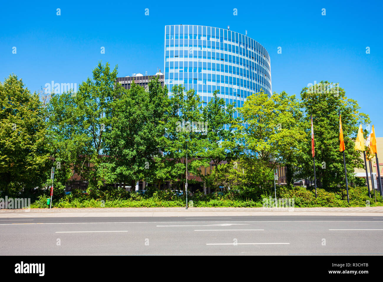 DUSSELDORF, Germania - Luglio 02, 2018: Dusseldorf Messe fiera a Dusseldorf City in Germania Foto Stock