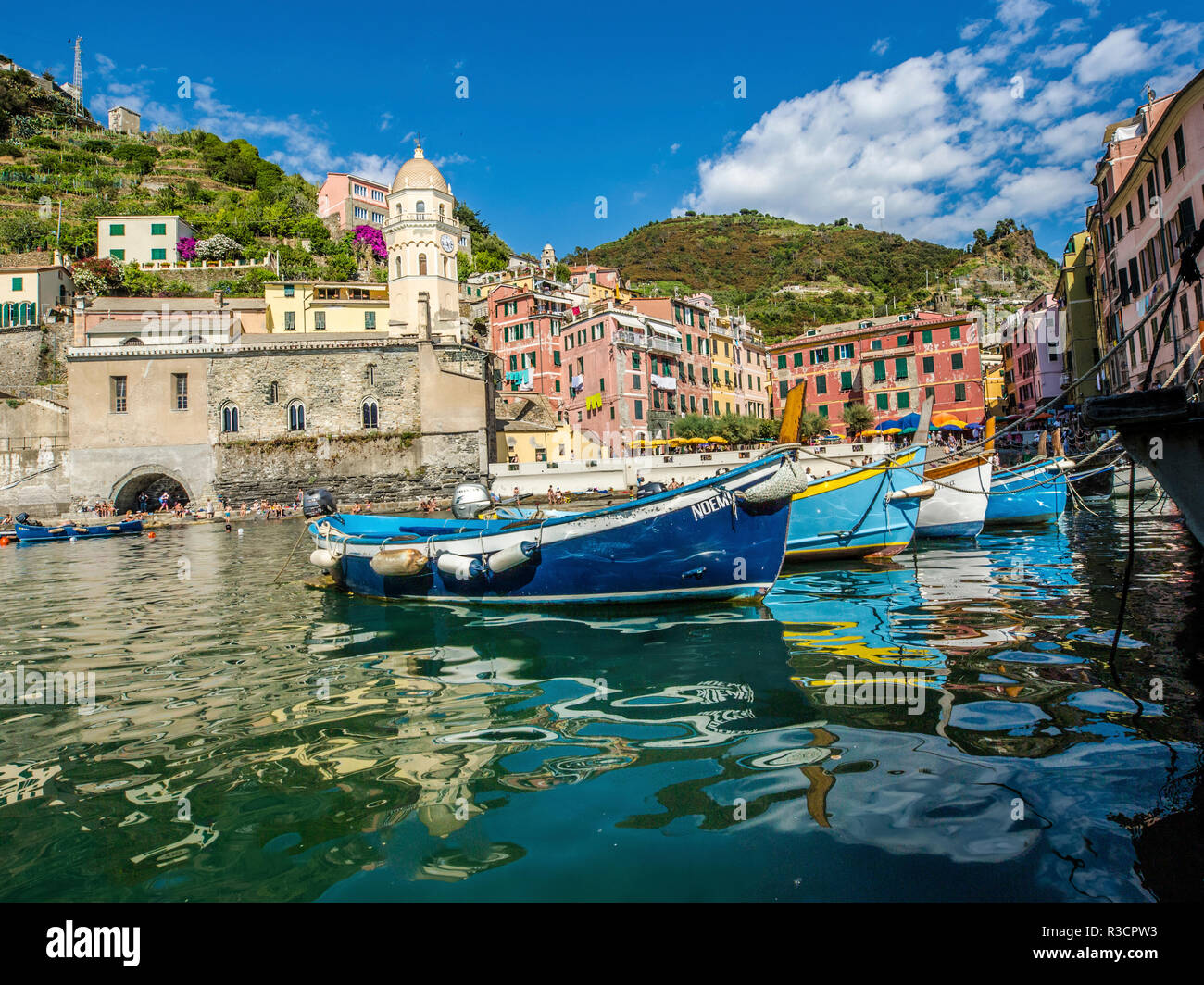 Barche nella baia Foto Stock