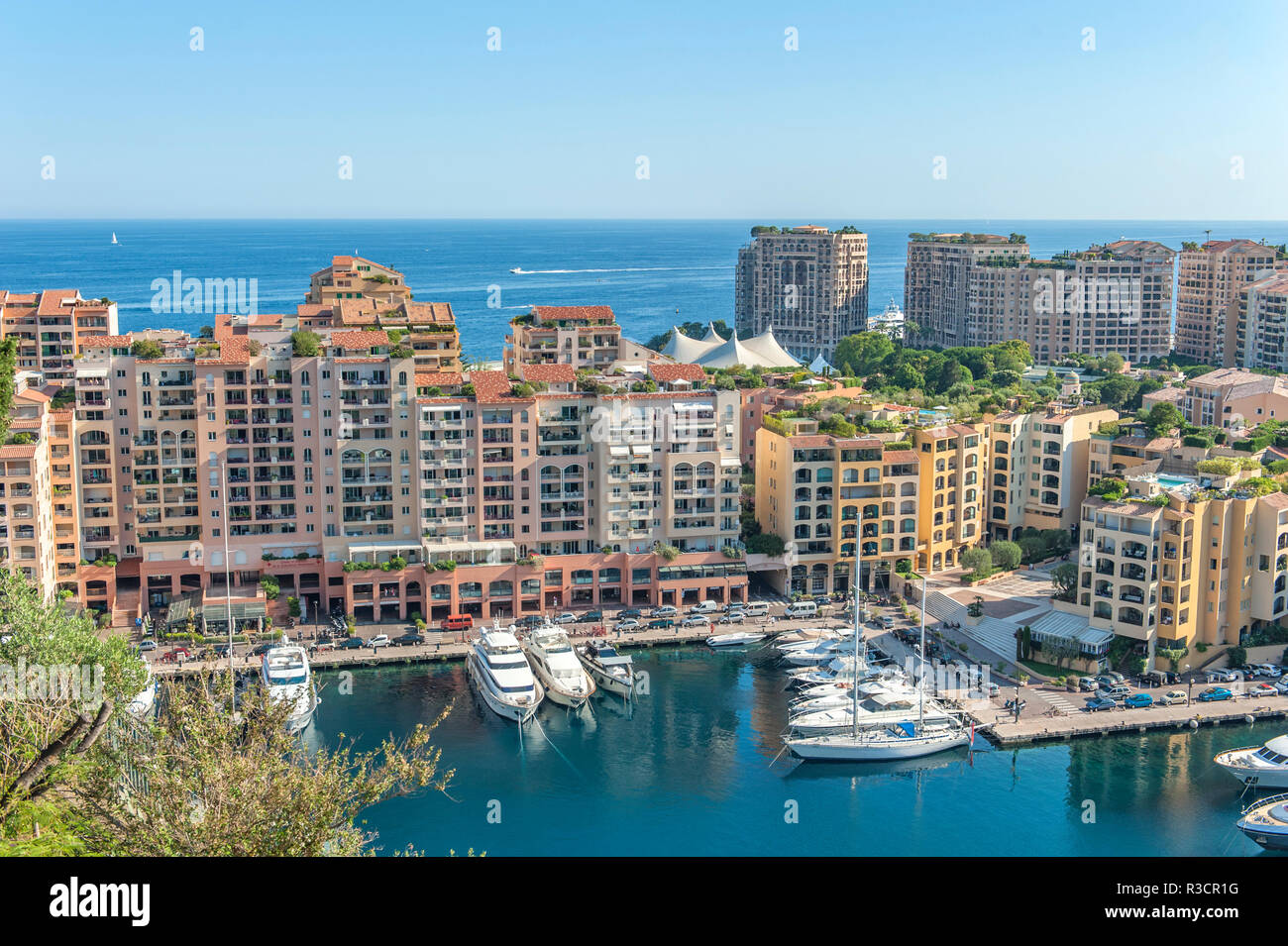 Marina, Port de Fontvieille, Fontvieille, Monaco, Cote d'Azur Foto Stock
