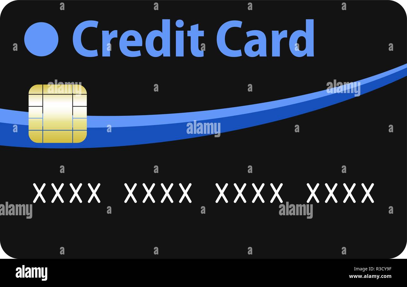 Nero Semplificato Di Carta Di Credito Con Blu E Azzurro