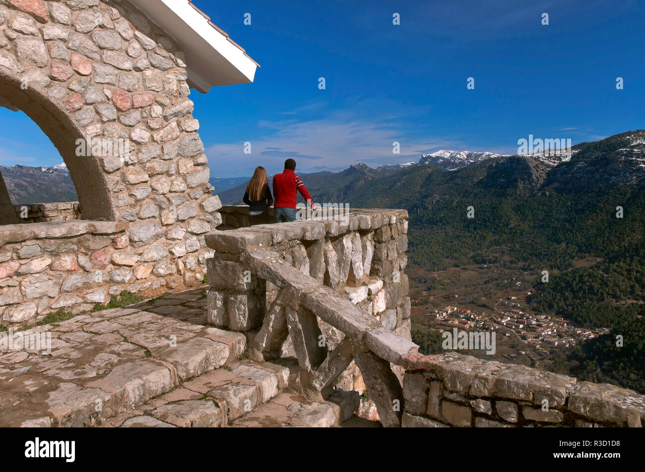 Belvedere sopra la valle del fiume Guadalquivir, parco naturale della Sierras de Cazorla Segura y Las Villas, Jaen provincia, regione dell'Andalusia, Spagna Foto Stock