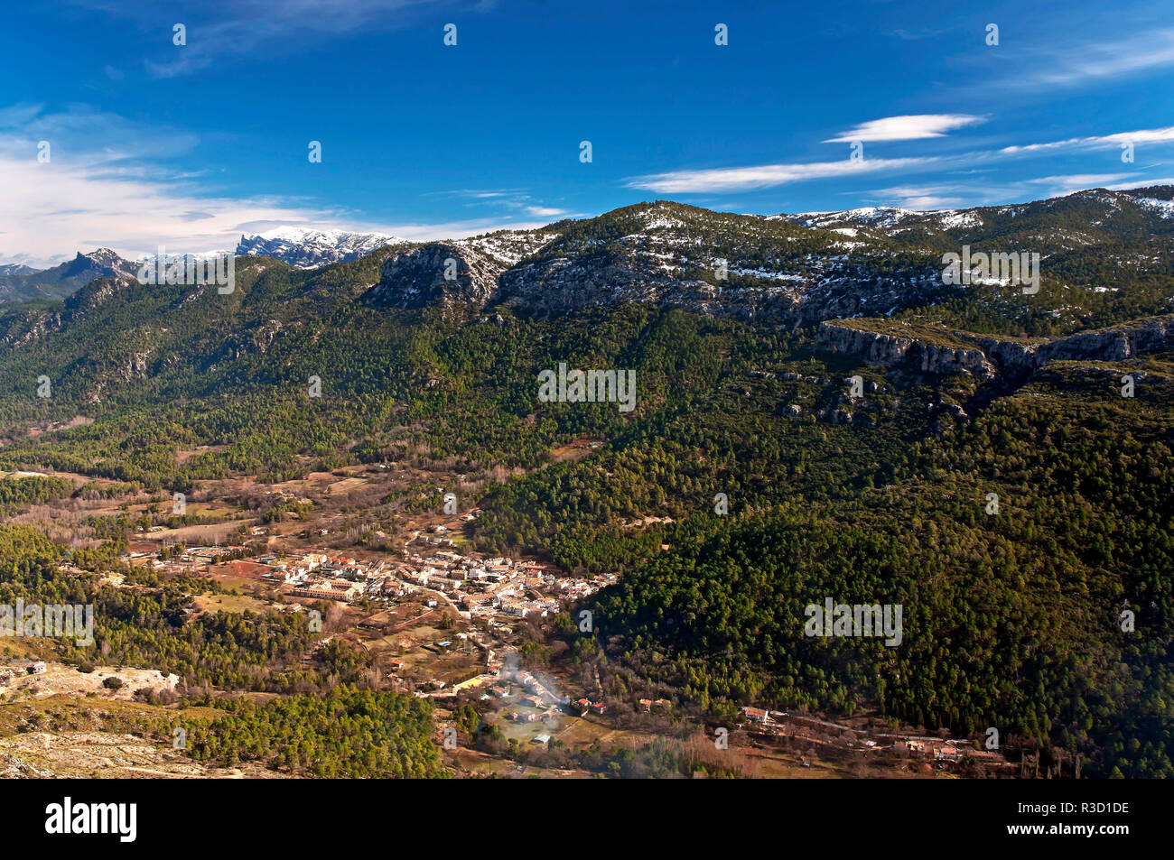 Valle del Guadalquivir e la frazione di Arroyo Frío, parco naturale della Sierras de Cazorla Segura y Las Villas, Jaen-provincia, regione dell'Andalusia, Spagna Foto Stock