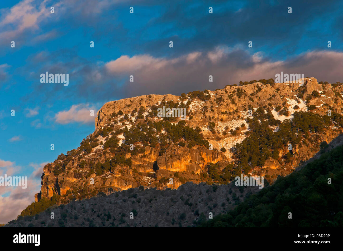 Paesaggio roccioso, parco naturale della Sierras de Cazorla Segura y Las Villas, Jaen provincia, regione dell'Andalusia, Spagna; Europa Foto Stock