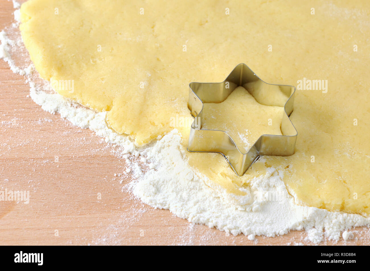 La cottura stella di Natale biscotti di forma. pasta fresca Foto Stock