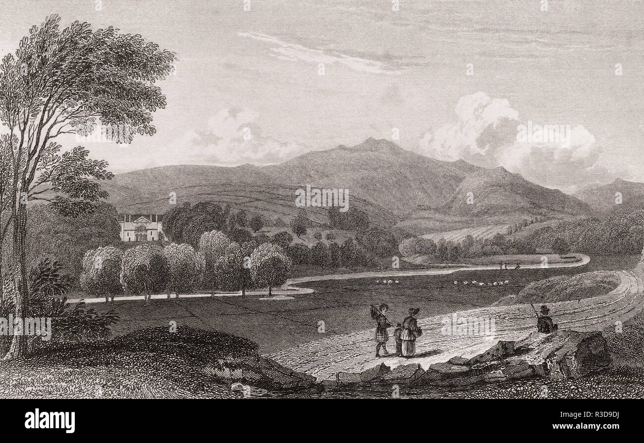 Il vecchio castello di Murthly, Consiglio Perth and Kinross, Perthshire, secolo XIX, dalla moderna Atene da Th. H. Pastore Foto Stock