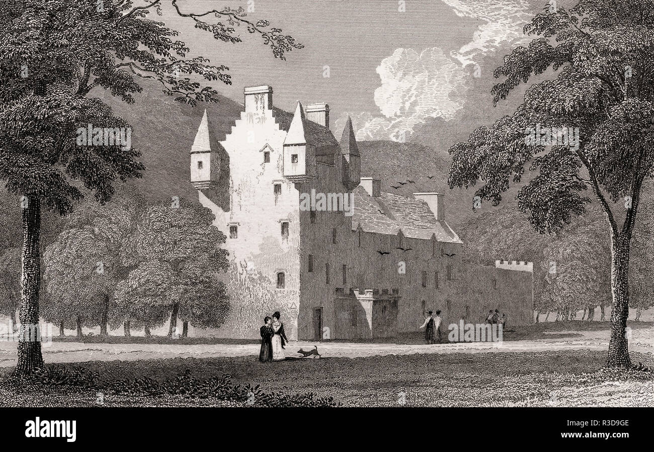 Il castello di Meggernie, Perth and Kinross, secolo XIX, dalla moderna Atene da Th. H. Pastore Foto Stock