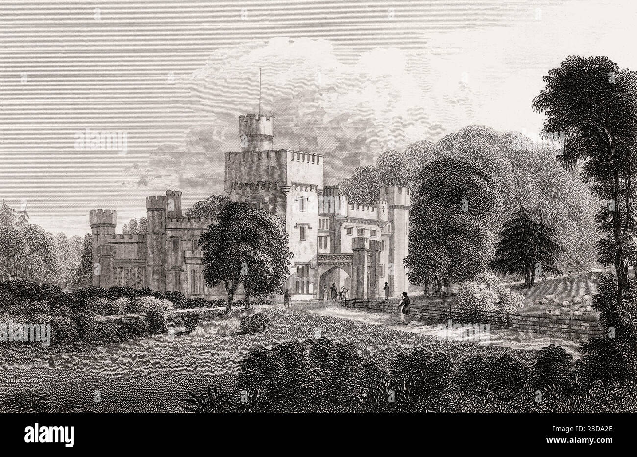 Craigend Castle, Milngavie, Stirlingshire, secolo XIX, dalla moderna Atene da Th. H. Pastore Foto Stock
