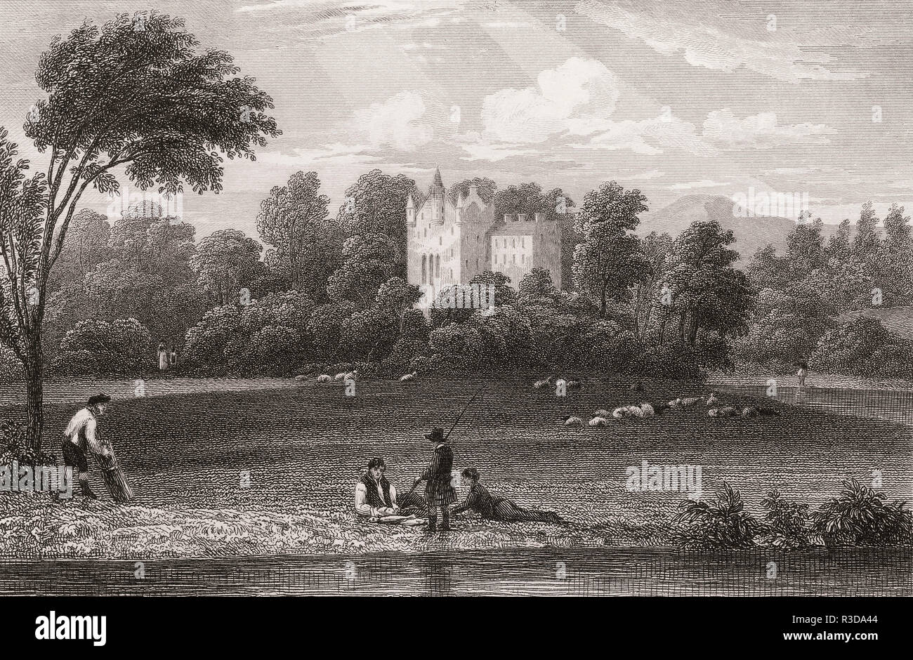Crathes Castle, vicino a Banchory, Aberdeenshire, secolo XIX, dalla moderna Atene da Th. H. Pastore Foto Stock