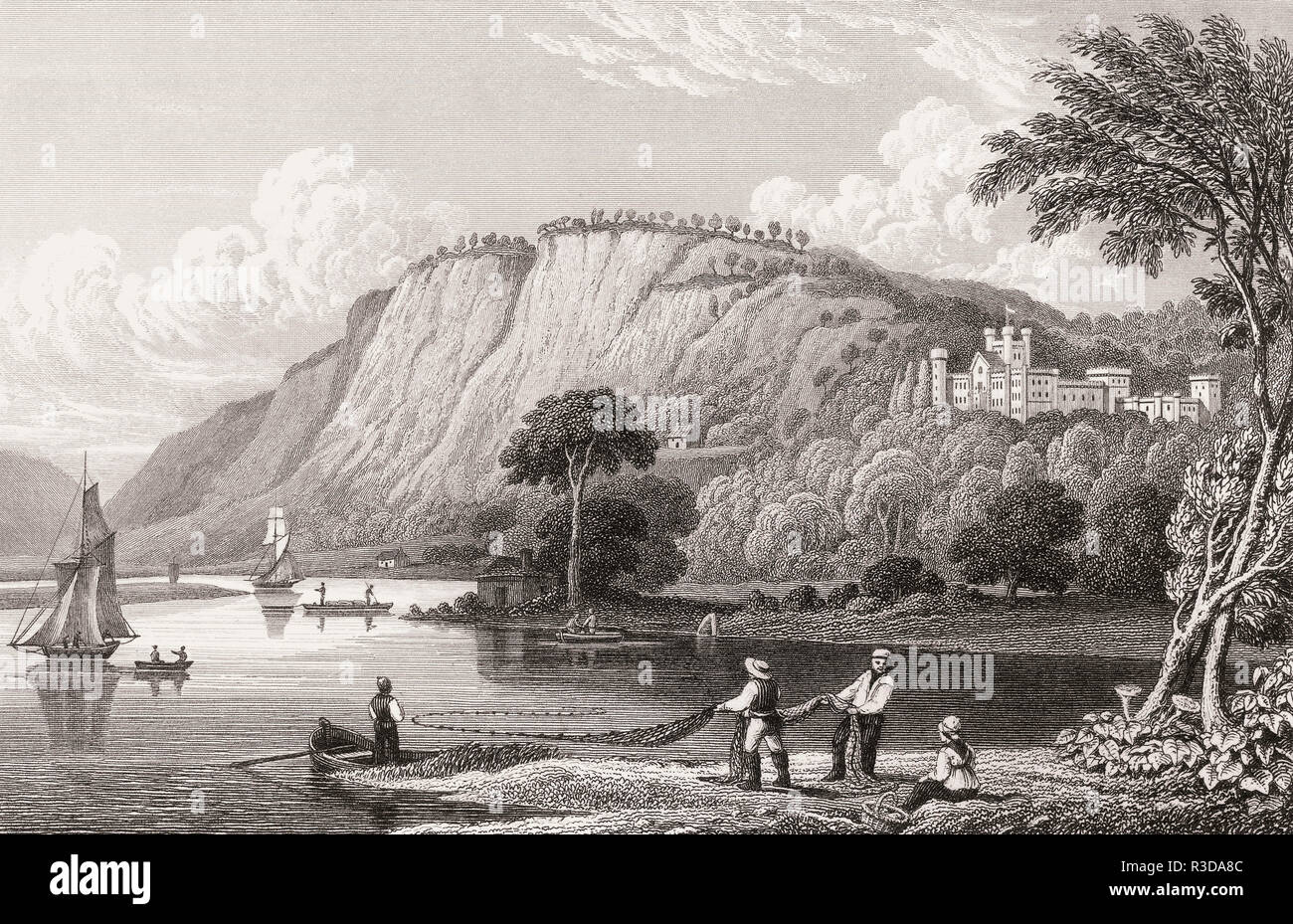 Il castello di Kinfauns, Perth and Kinross, secolo XIX, dalla moderna Atene da Th. H. Pastore Foto Stock