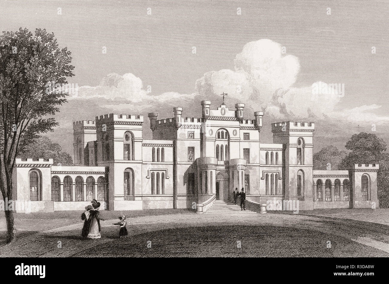 Rossie Castello, Craig, Angus, secolo XIX, dalla moderna Atene da Th. H. Pastore Foto Stock
